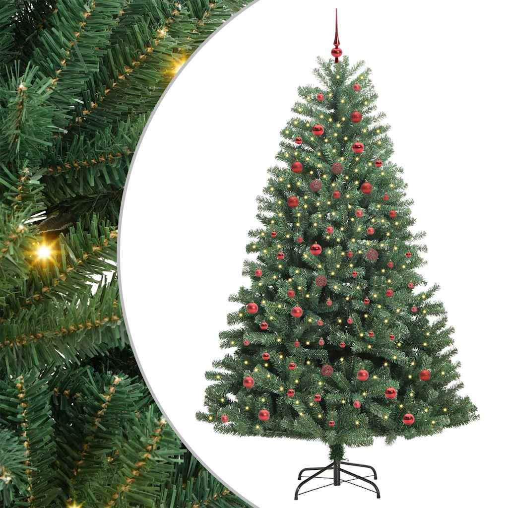 Artificial Hinged Christmas Tree Green 210 cm PVC and Metal