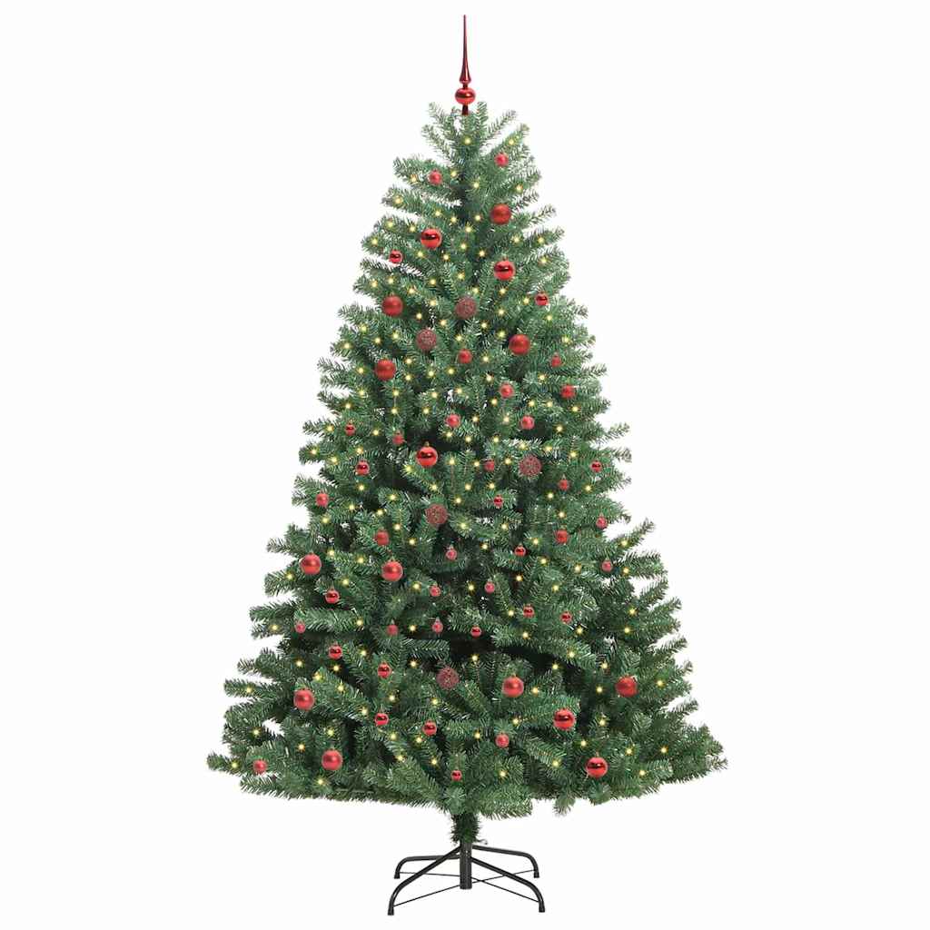 Artificial Hinged Christmas Tree Green 210 cm PVC and Metal
