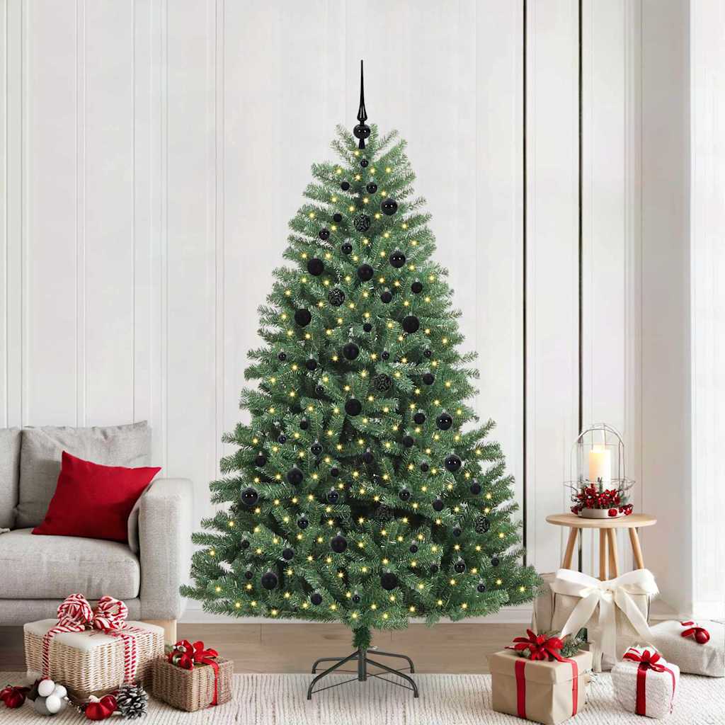 Artificial Hinged Christmas Tree Green 210 cm PVC and Metal