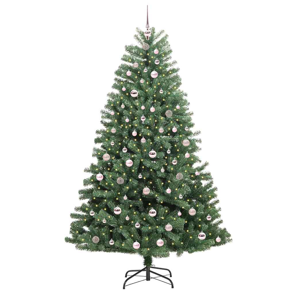 Artificial Hinged Christmas Tree Green 210 cm PVC and Metal