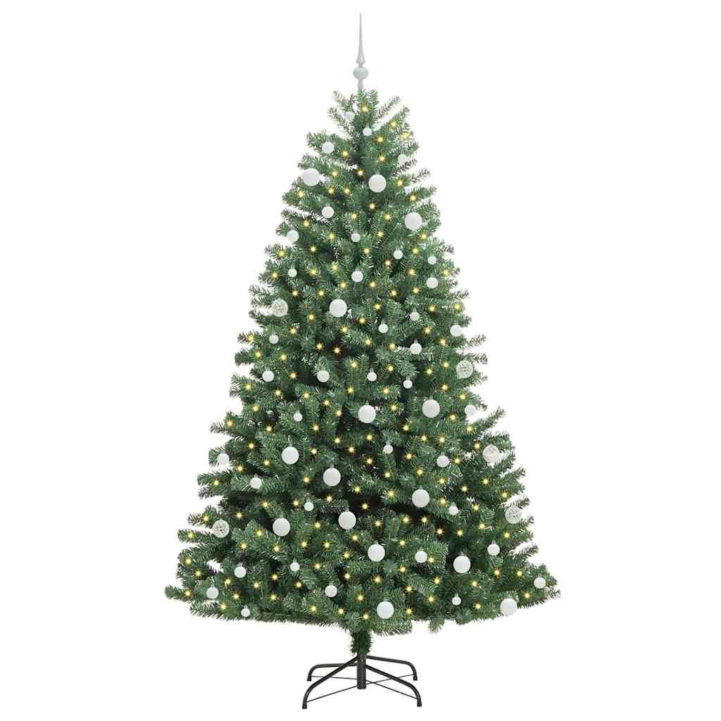 Artificial Hinged Christmas Tree Green 210 cm PVC and Metal