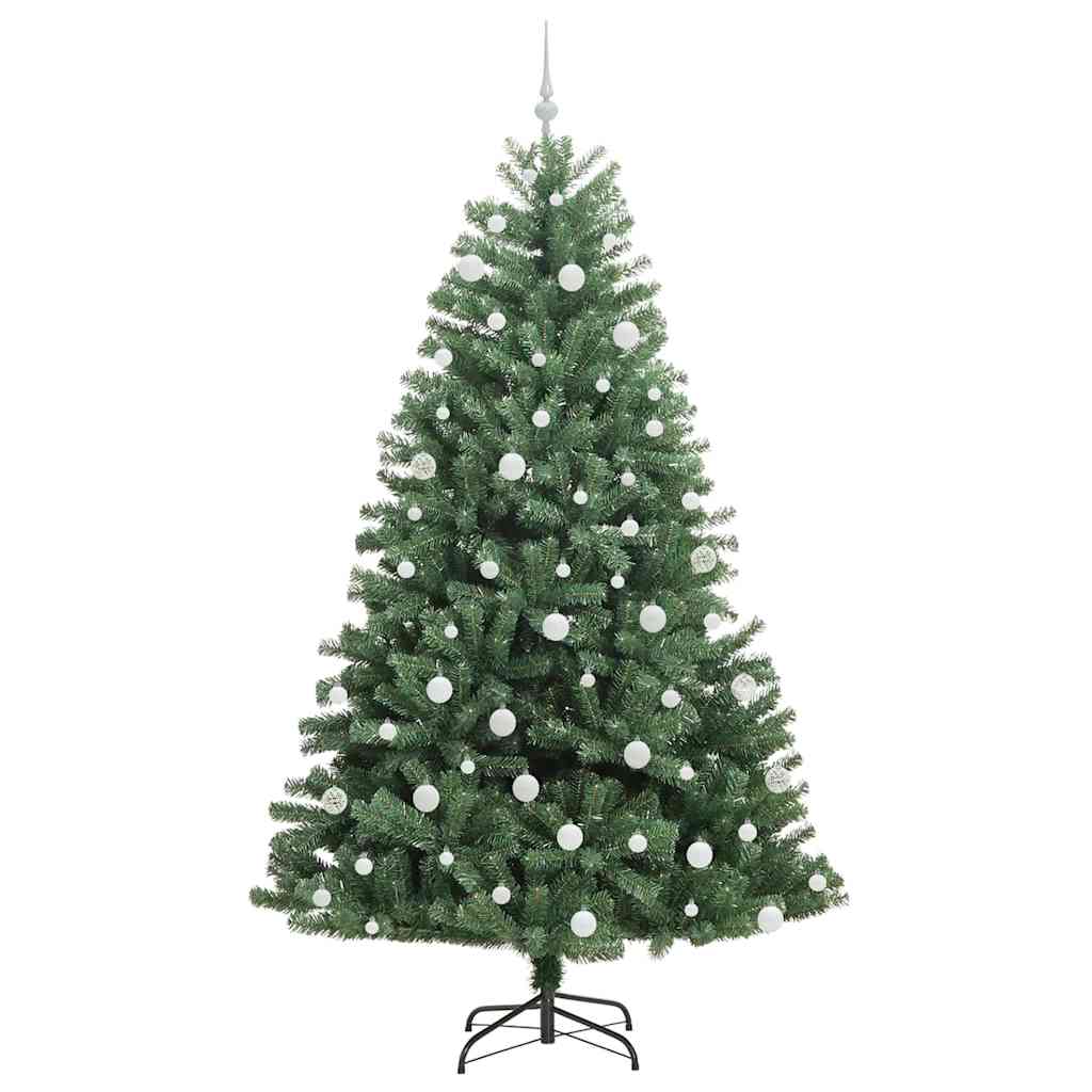 Artificial Hinged Christmas Tree Green 210 cm PVC and Metal