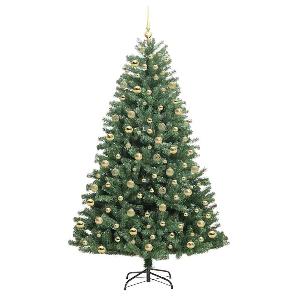 Artificial Hinged Christmas Tree Green 210 cm PVC and Metal