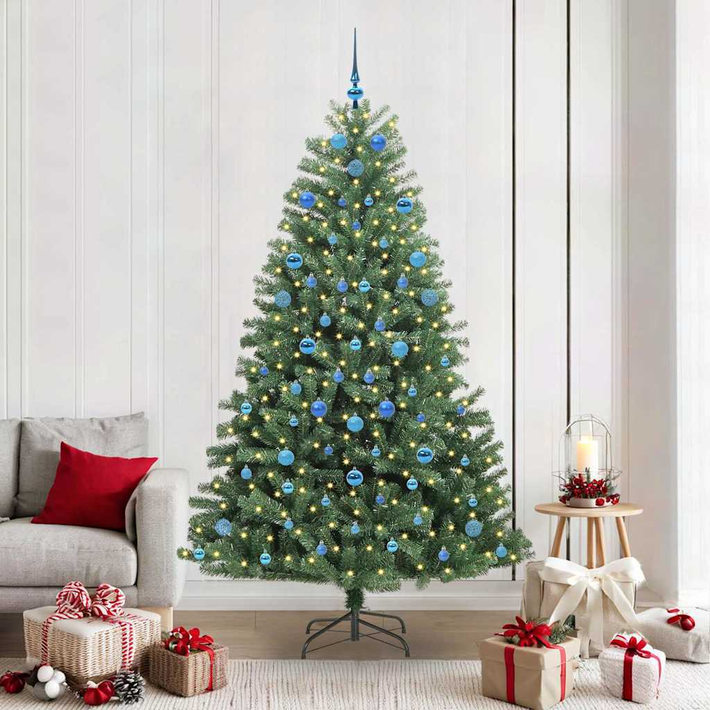 Artificial Hinged Christmas Tree Green 210 cm PVC and Metal