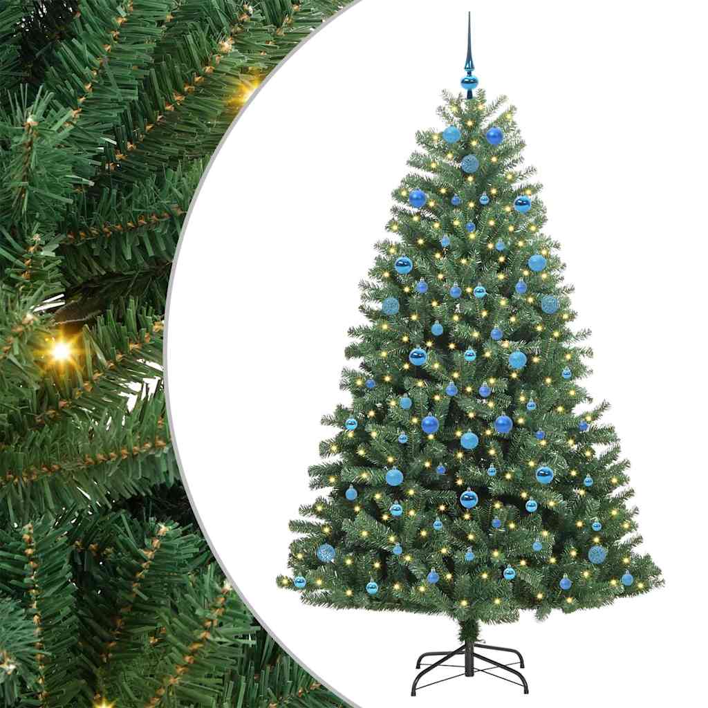 Artificial Hinged Christmas Tree Green 210 cm PVC and Metal