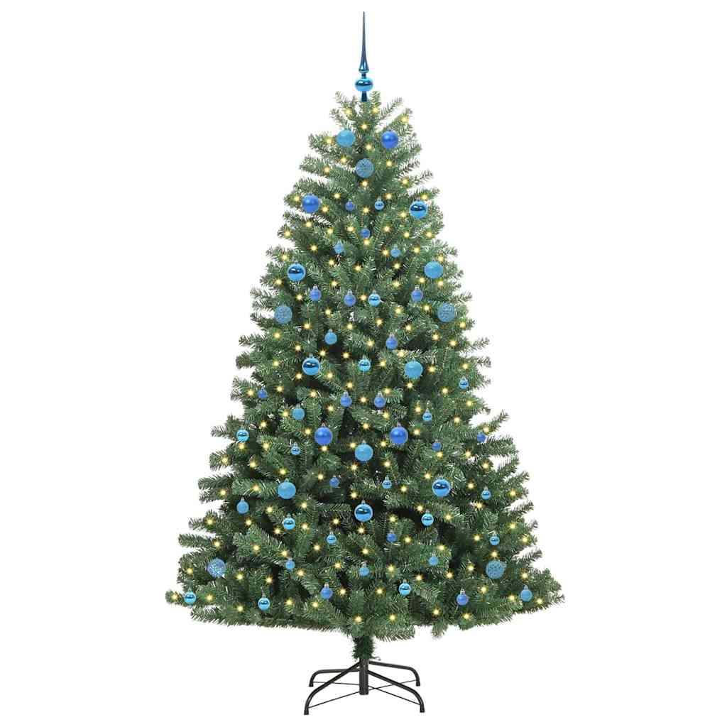 Artificial Hinged Christmas Tree Green 210 cm PVC and Metal
