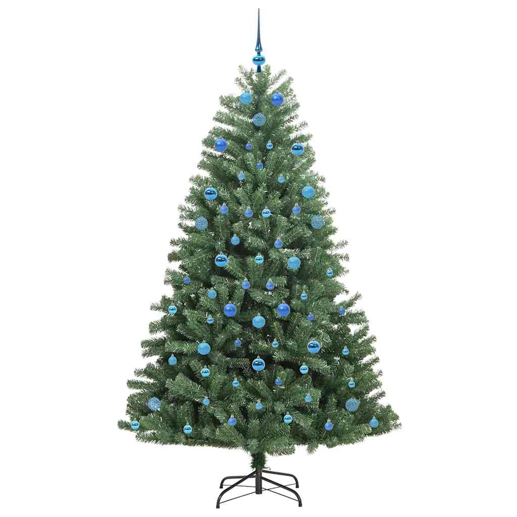 Artificial Hinged Christmas Tree Green 210 cm PVC and Metal
