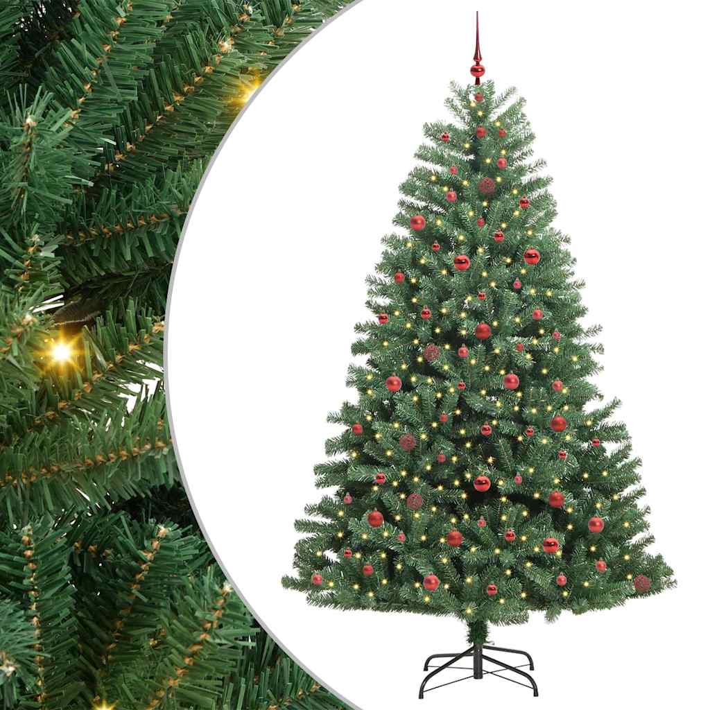 Artificial Hinged Christmas Tree Green 240 cm PVC and Metal