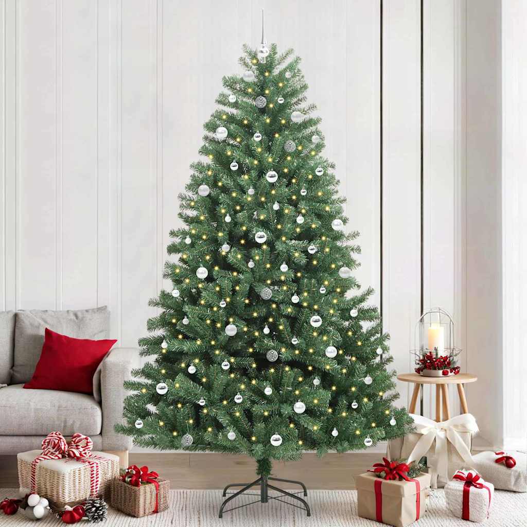 Artificial Hinged Christmas Tree Green 240 cm PVC and Metal