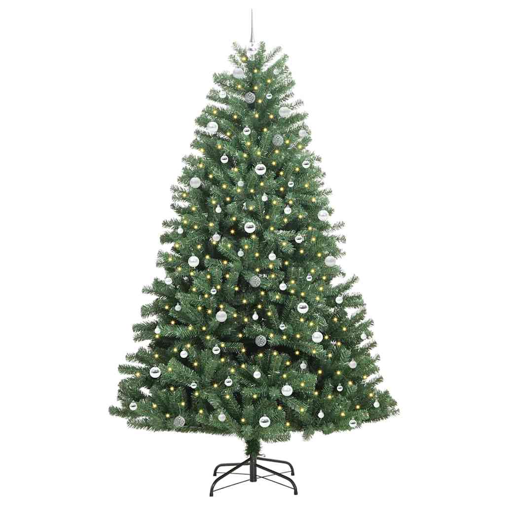 Artificial Hinged Christmas Tree Green 240 cm PVC and Metal