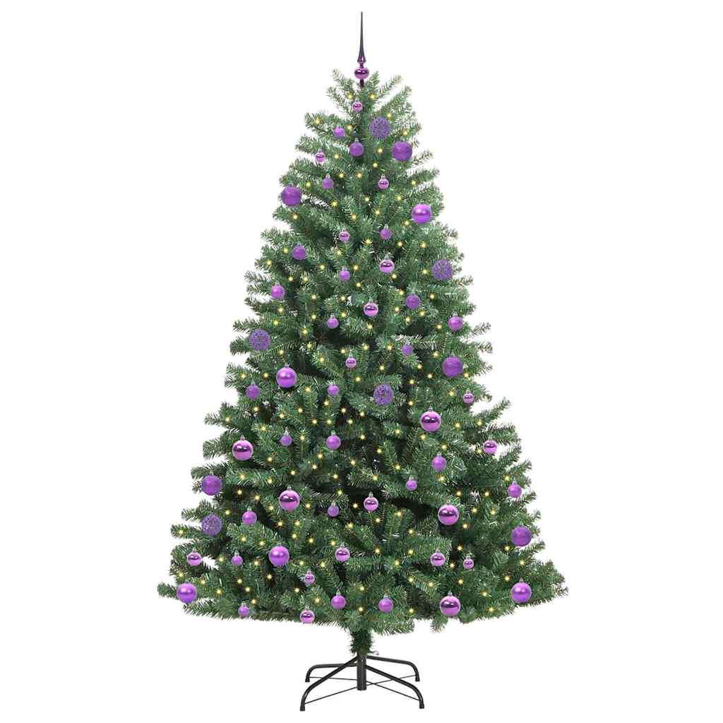 Artificial Hinged Christmas Tree Green 240 cm PVC and Metal