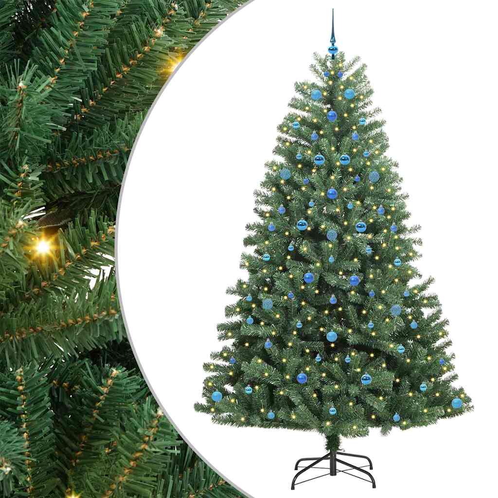 Artificial Hinged Christmas Tree Green 240 cm PVC and Metal