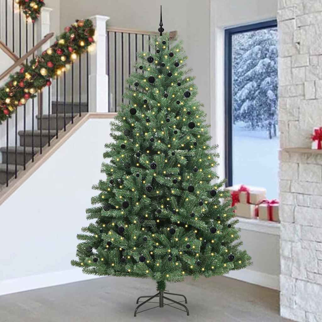 Artificial Hinged Christmas Tree Green 270 cm PVC and Metal