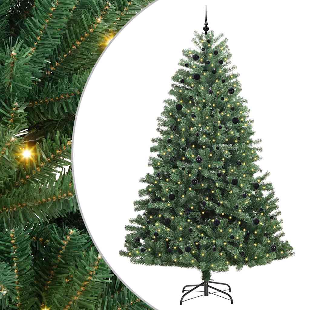 Artificial Hinged Christmas Tree Green 270 cm PVC and Metal