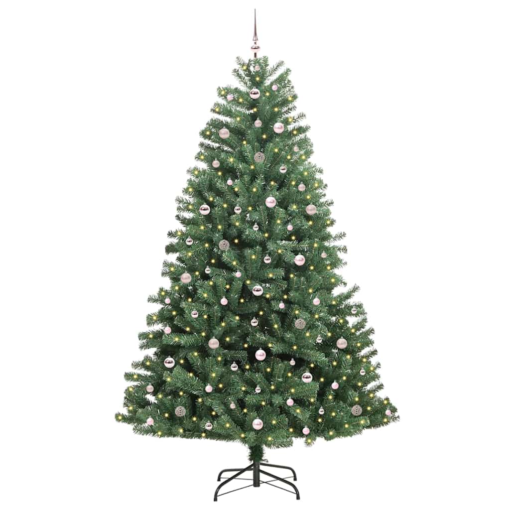 Artificial Hinged Christmas Tree Green 270 cm PVC and Metal