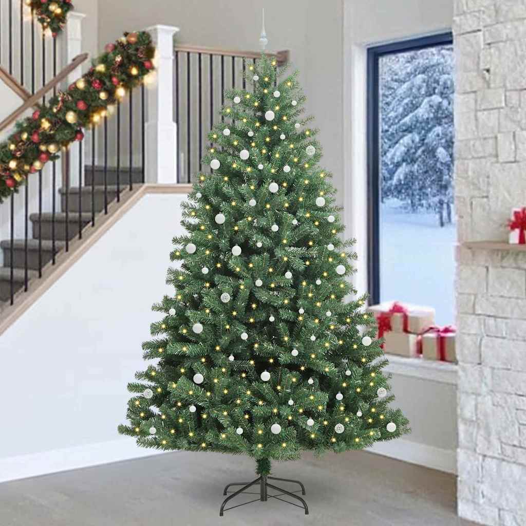 Artificial Hinged Christmas Tree Green 270 cm PVC and Metal