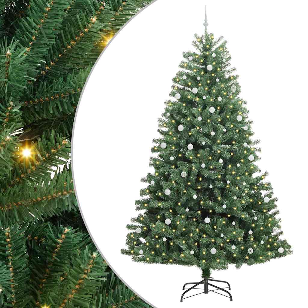 Artificial Hinged Christmas Tree Green 270 cm PVC and Metal