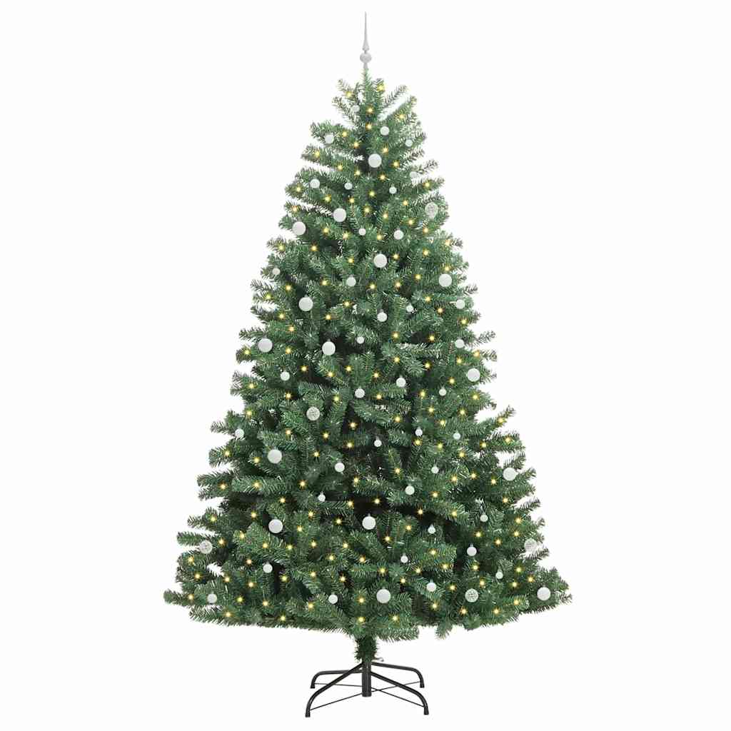 Artificial Hinged Christmas Tree Green 270 cm PVC and Metal