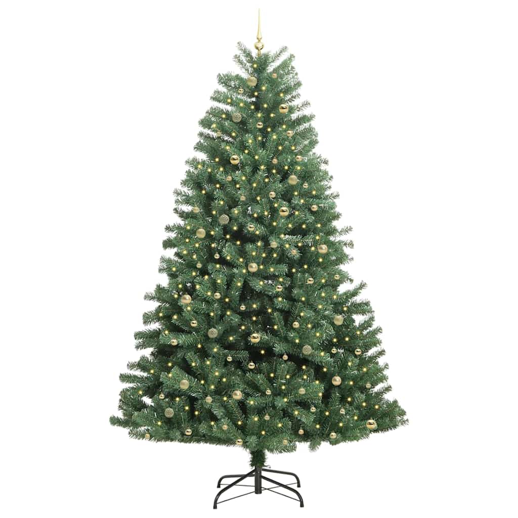 Artificial Hinged Christmas Tree Green 270 cm PVC and Metal
