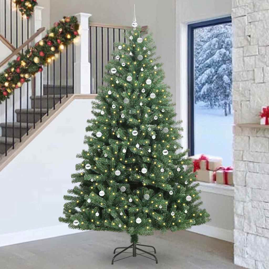 Artificial Hinged Christmas Tree Green 270 cm PVC and Metal