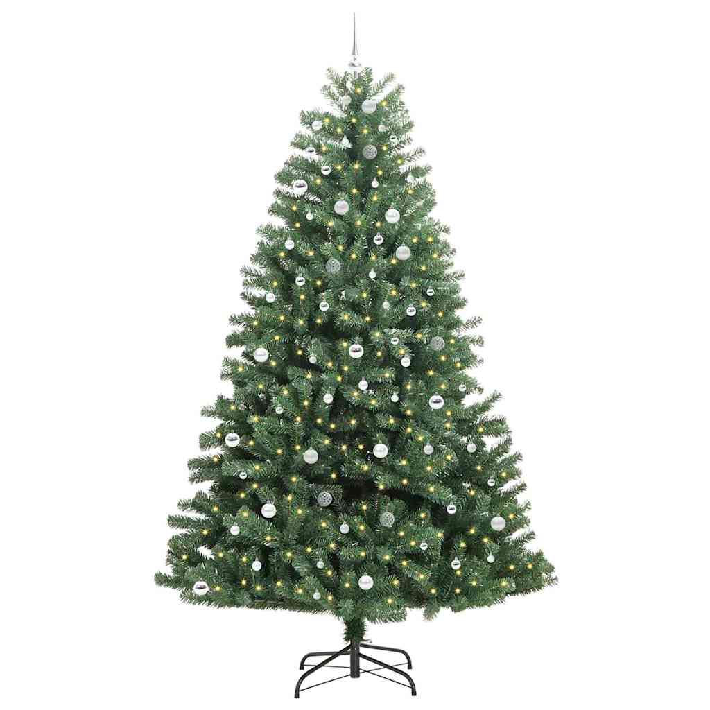 Artificial Hinged Christmas Tree Green 270 cm PVC and Metal