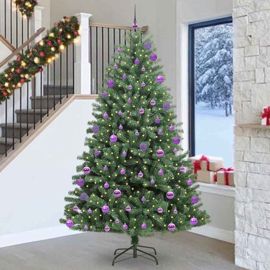 Artificial Hinged Christmas Tree Green 270 cm PVC and Metal