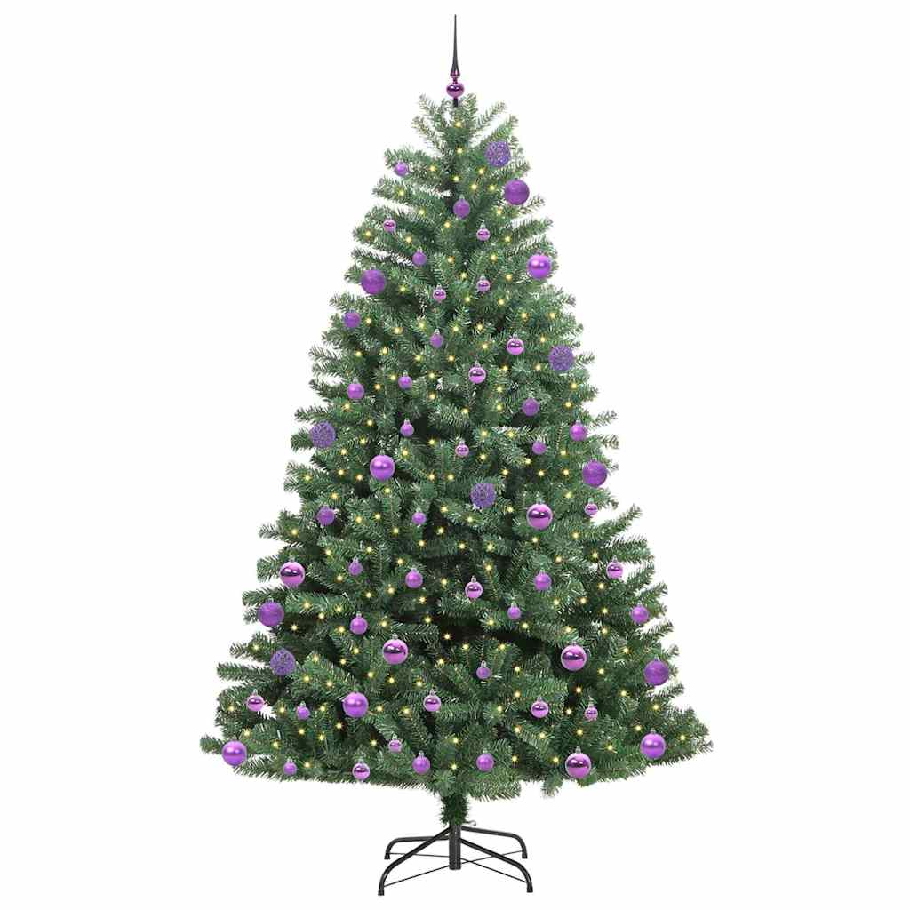 Artificial Hinged Christmas Tree Green 270 cm PVC and Metal
