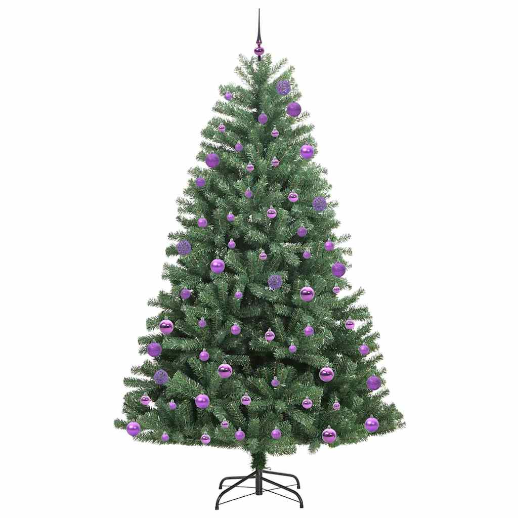 Artificial Hinged Christmas Tree Green 270 cm PVC and Metal