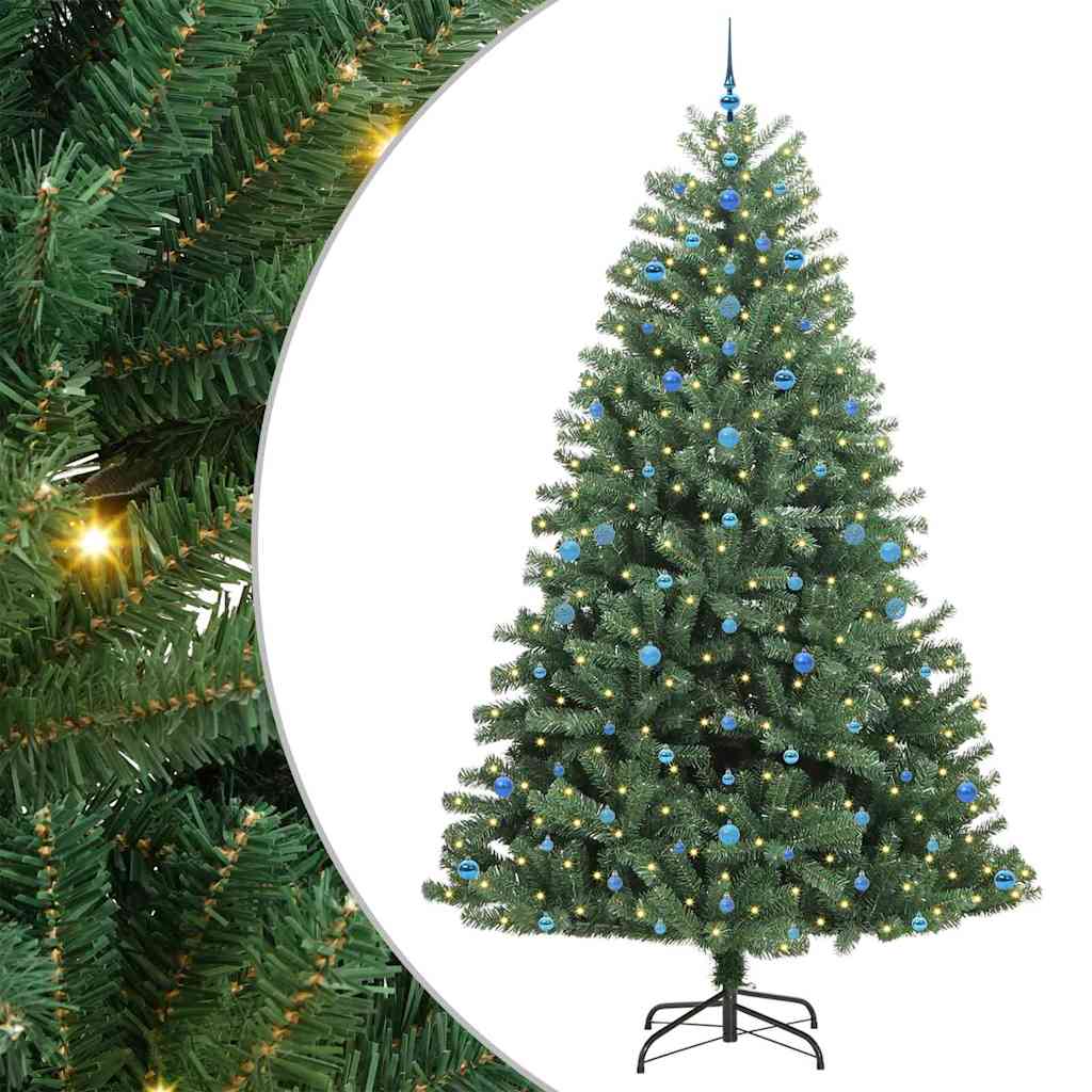 Artificial Hinged Christmas Tree Green 270 cm PVC and Metal
