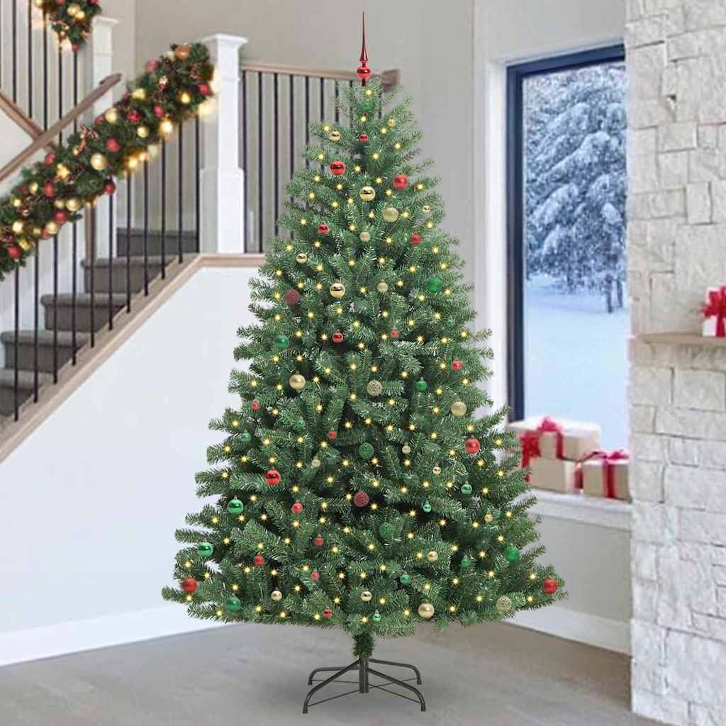 Artificial Hinged Christmas Tree Green 270 cm PVC and Metal