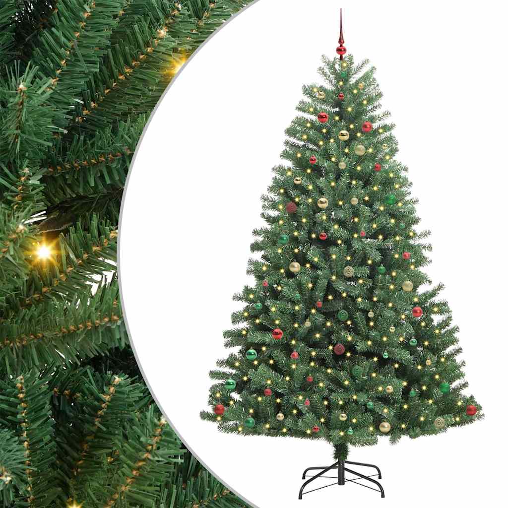 Artificial Hinged Christmas Tree Green 270 cm PVC and Metal