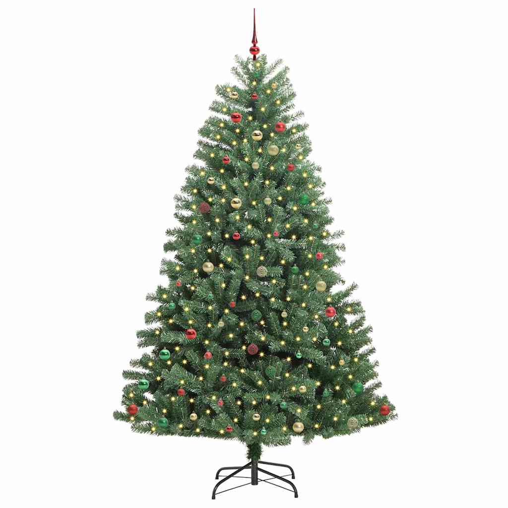 Artificial Hinged Christmas Tree Green 270 cm PVC and Metal