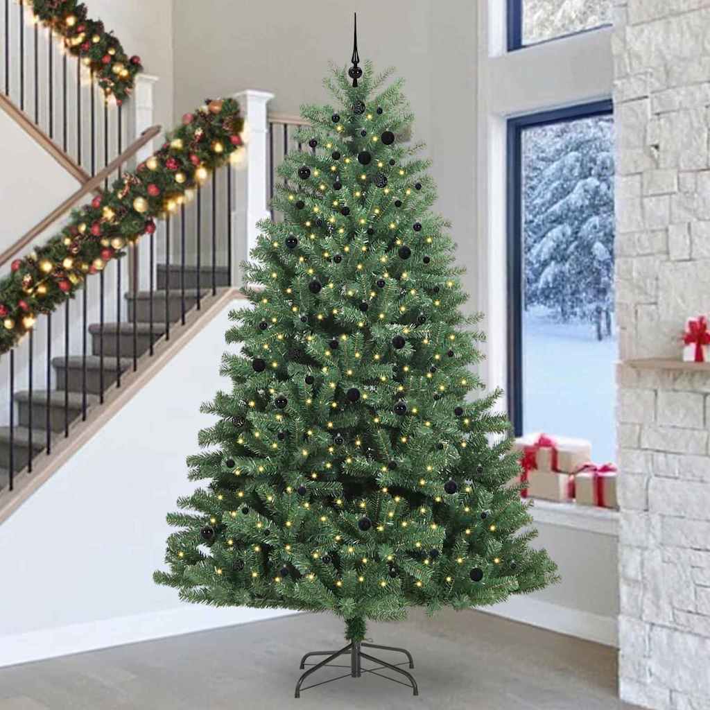 Artificial Hinged Christmas Tree Green 300 cm PVC and Metal