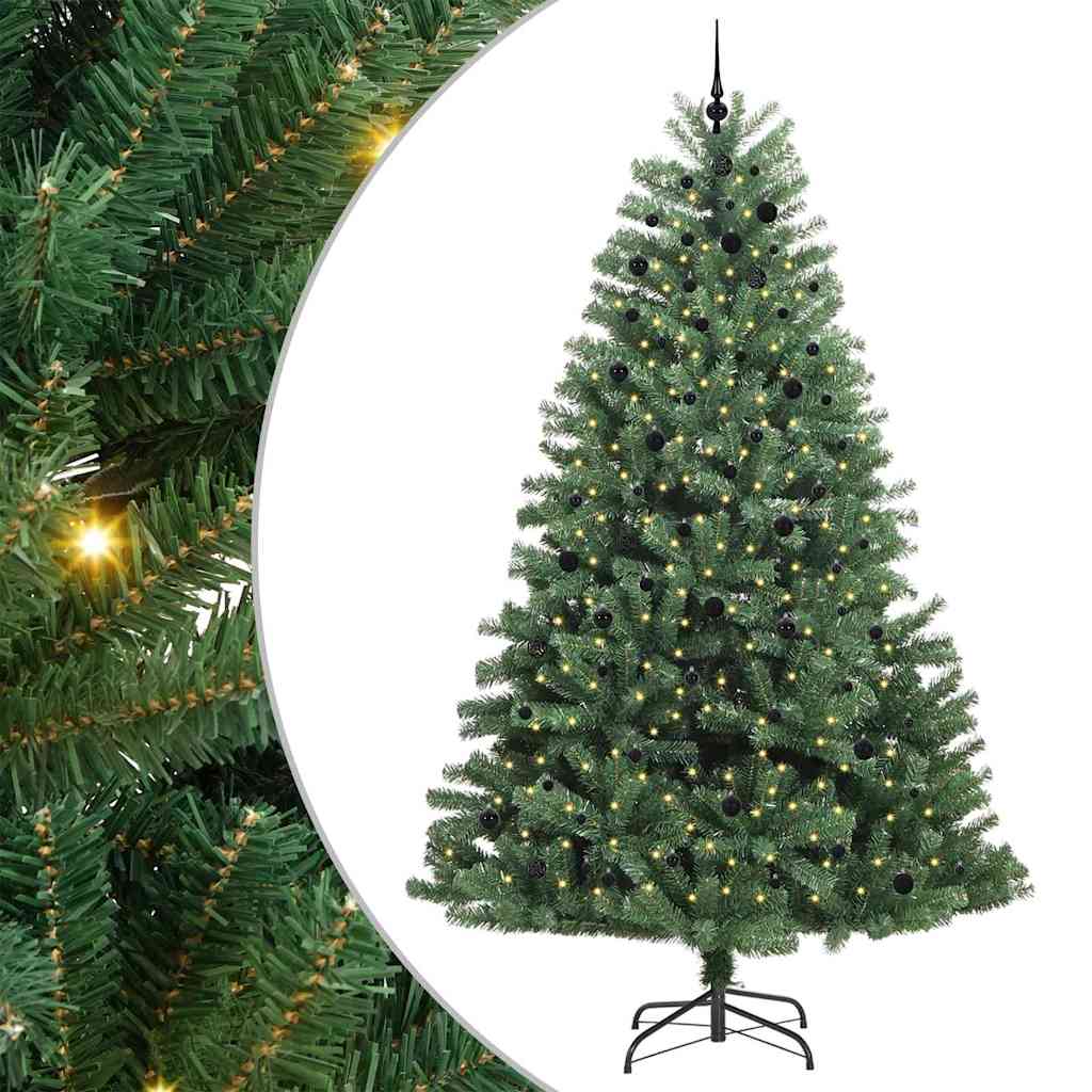 Artificial Hinged Christmas Tree Green 300 cm PVC and Metal