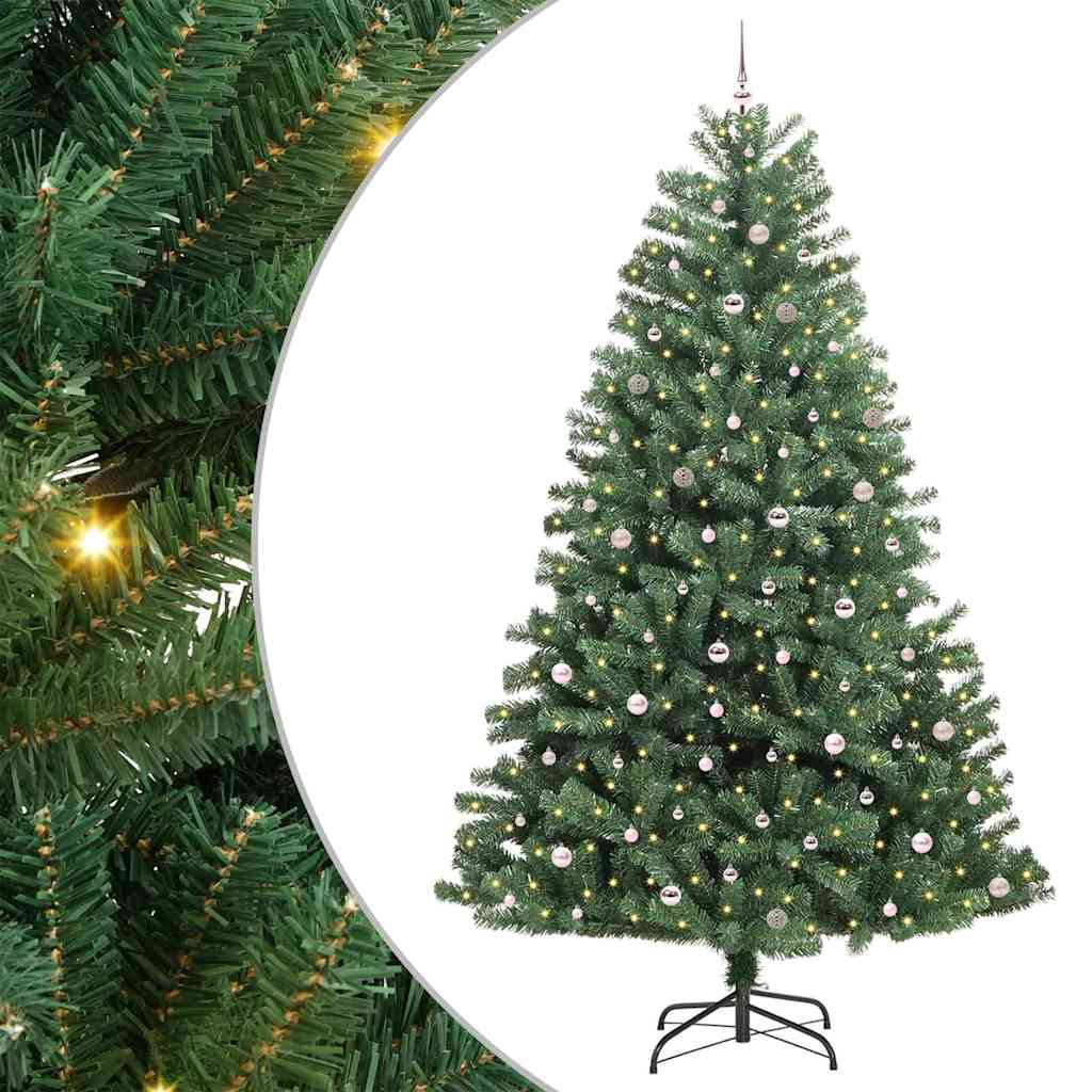 Artificial Hinged Christmas Tree Green 300 cm PVC and Metal