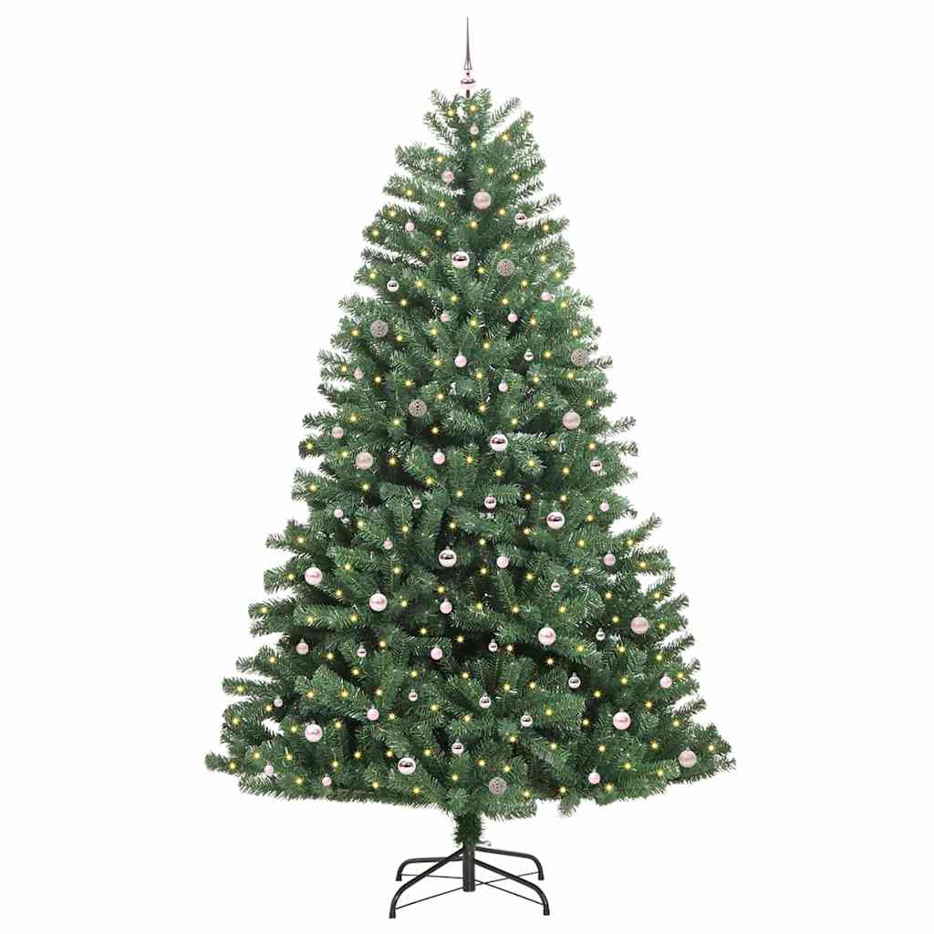 Artificial Hinged Christmas Tree Green 300 cm PVC and Metal