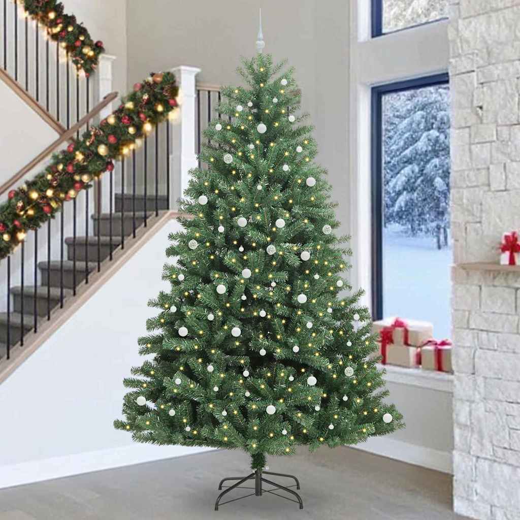Artificial Hinged Christmas Tree Green 300 cm PVC and Metal