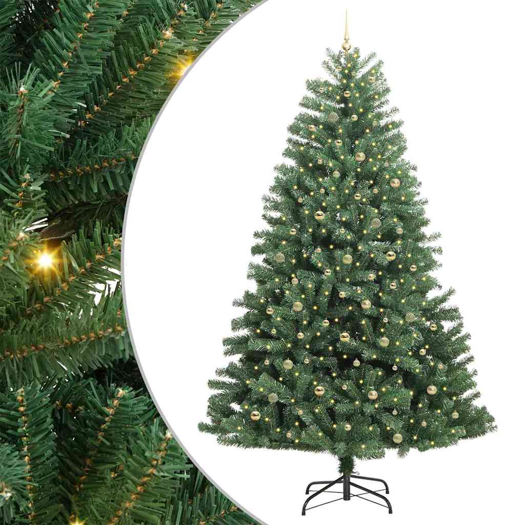 Artificial Hinged Christmas Tree Green 300 cm PVC and Metal