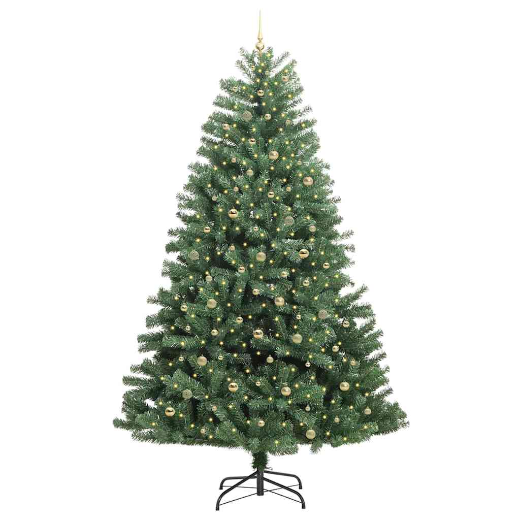 Artificial Hinged Christmas Tree Green 300 cm PVC and Metal