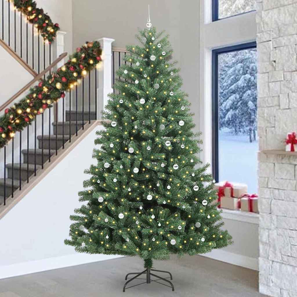 Artificial Hinged Christmas Tree Green 300 cm PVC and Metal