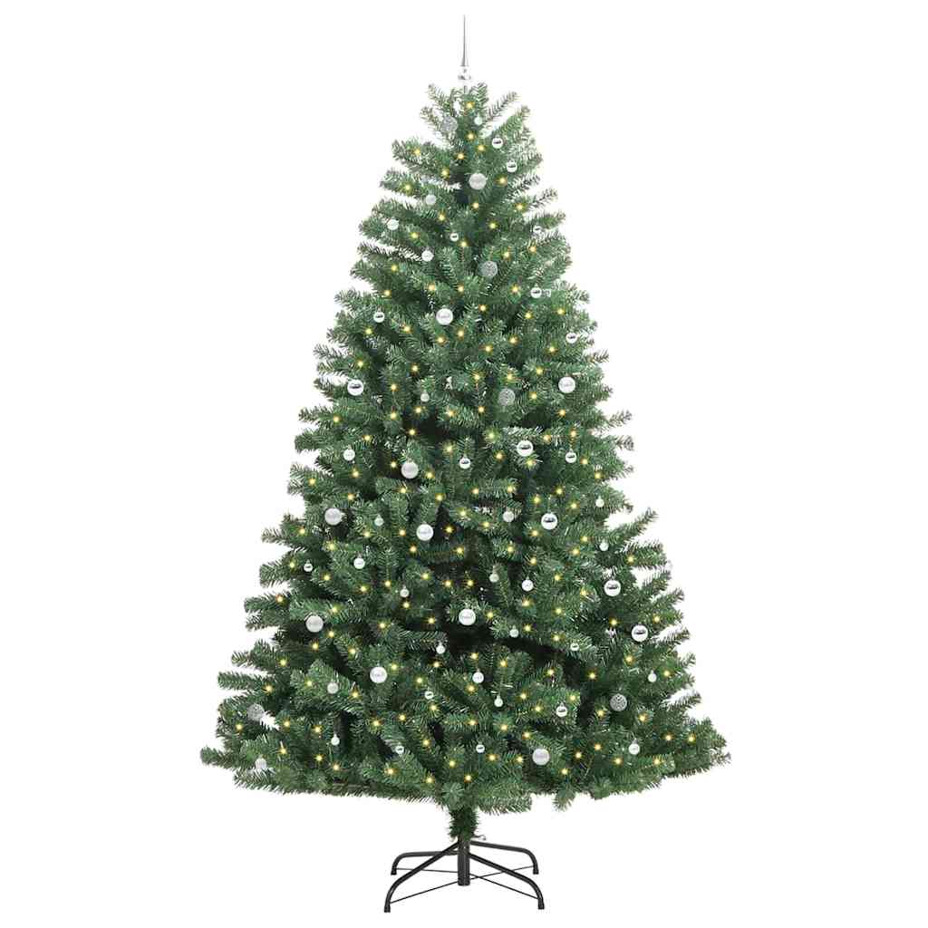 Artificial Hinged Christmas Tree Green 300 cm PVC and Metal