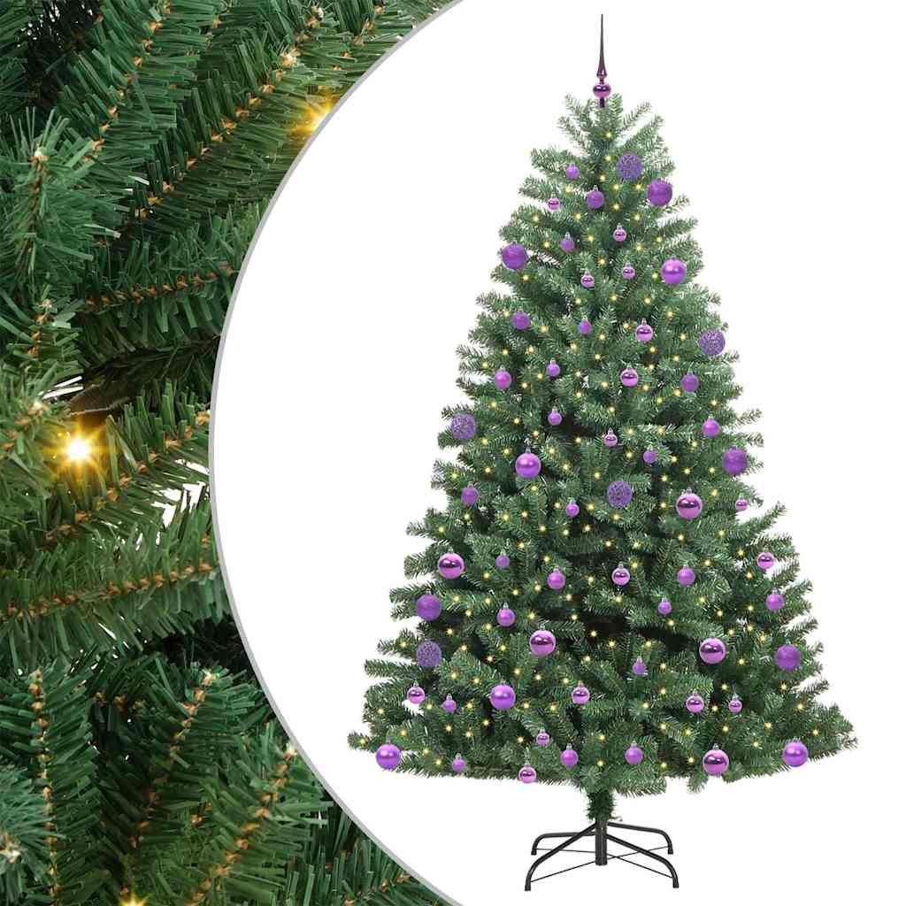 Artificial Hinged Christmas Tree Green 300 cm PVC and Metal