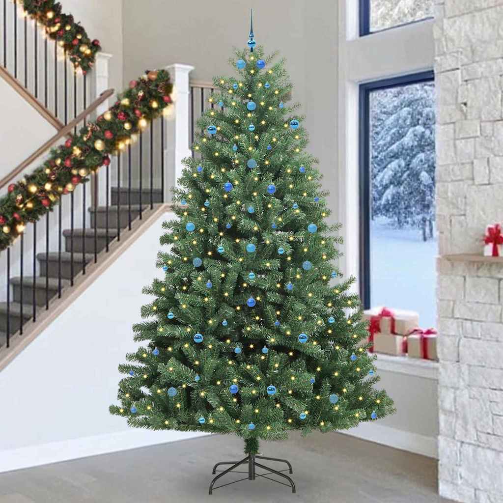 Artificial Hinged Christmas Tree Green 300 cm PVC and Metal