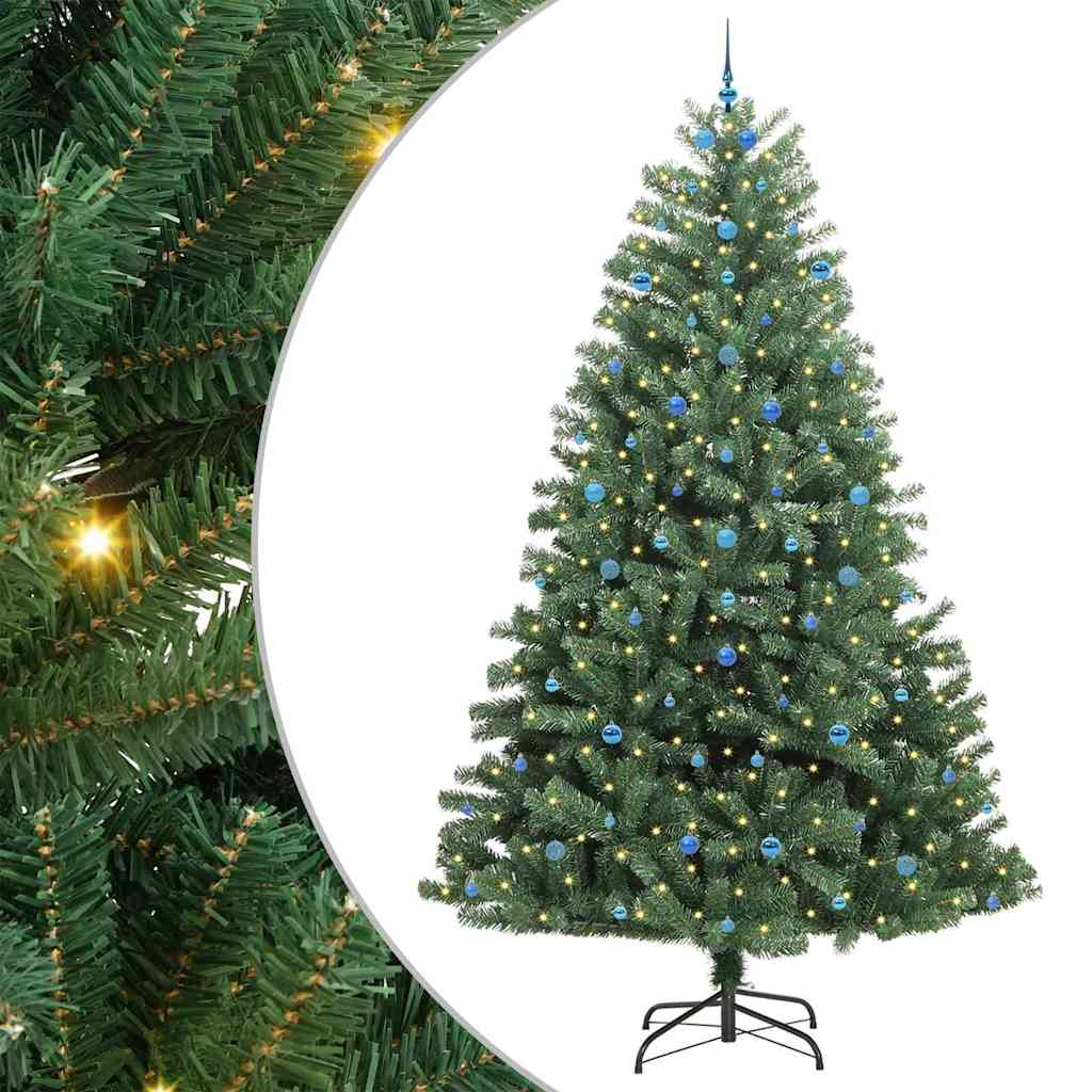 Artificial Hinged Christmas Tree Green 300 cm PVC and Metal