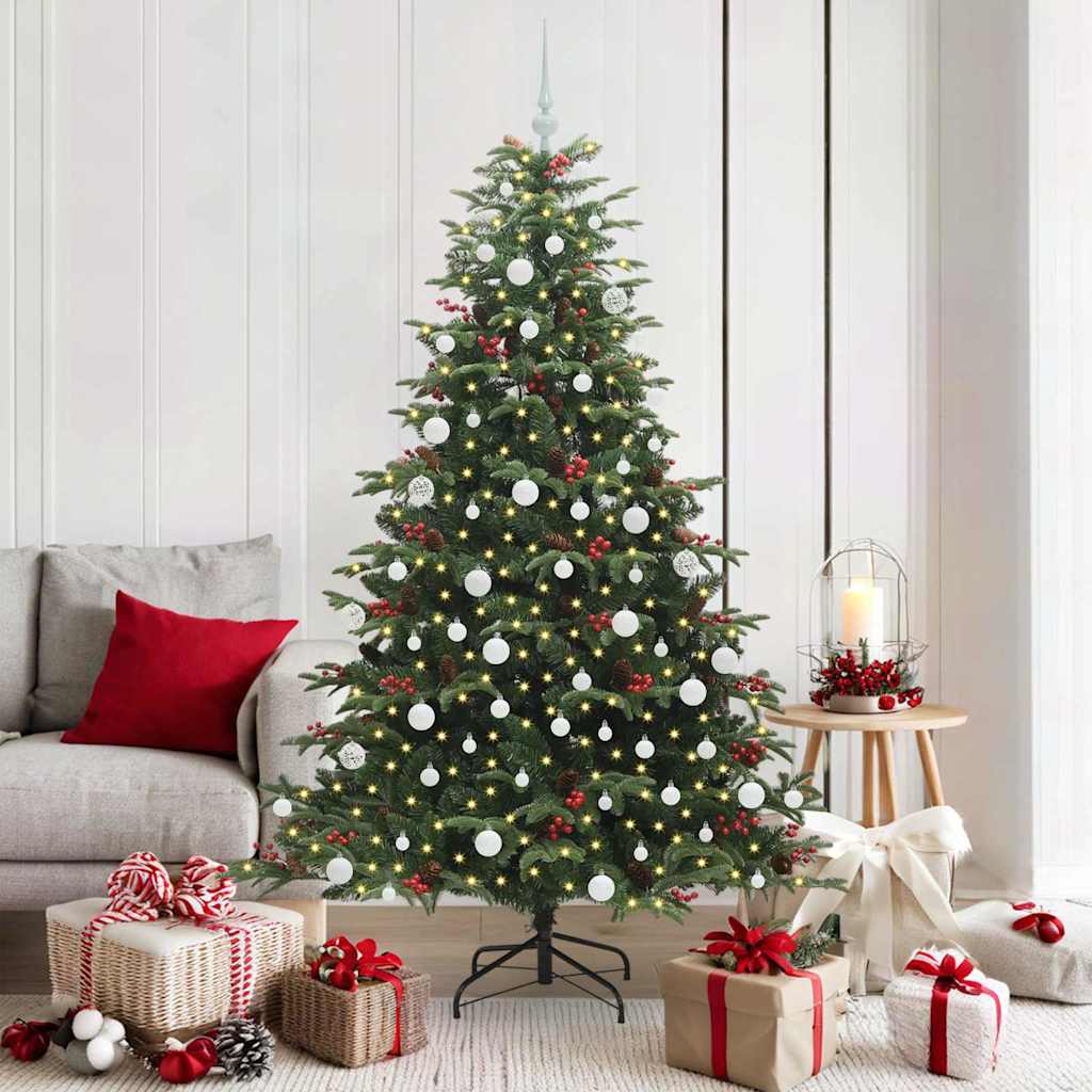 Artificial Christmas Tree with 300 LEDs with Stand Green 180 cm