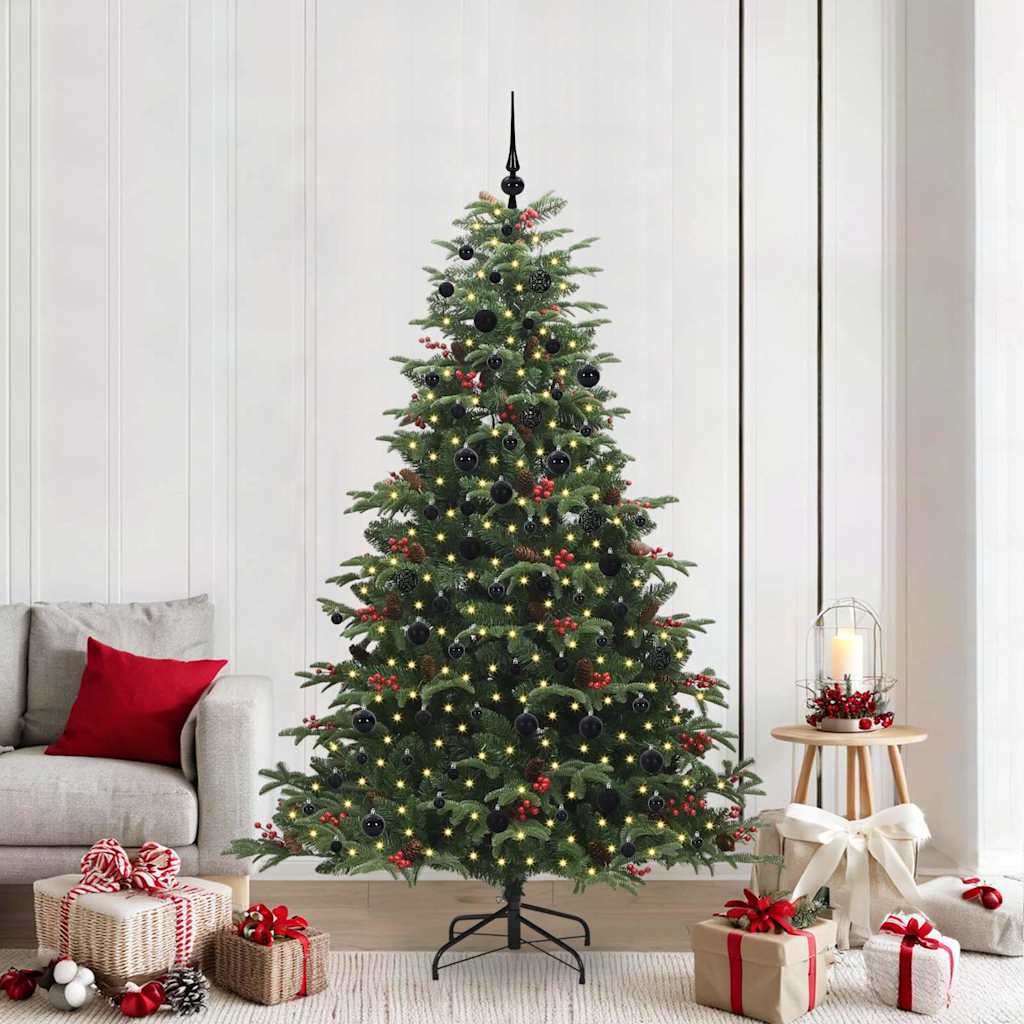 Artificial Christmas Tree with 300 LEDs with Stand Green 210 cm