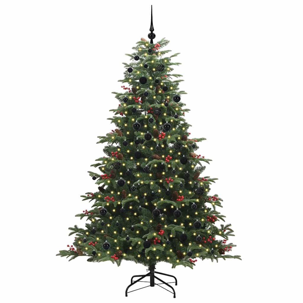Artificial Christmas Tree with 300 LEDs with Stand Green 210 cm
