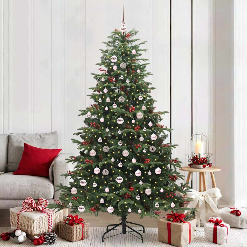 Artificial Christmas Tree with 300 LEDs with Stand Green 210 cm