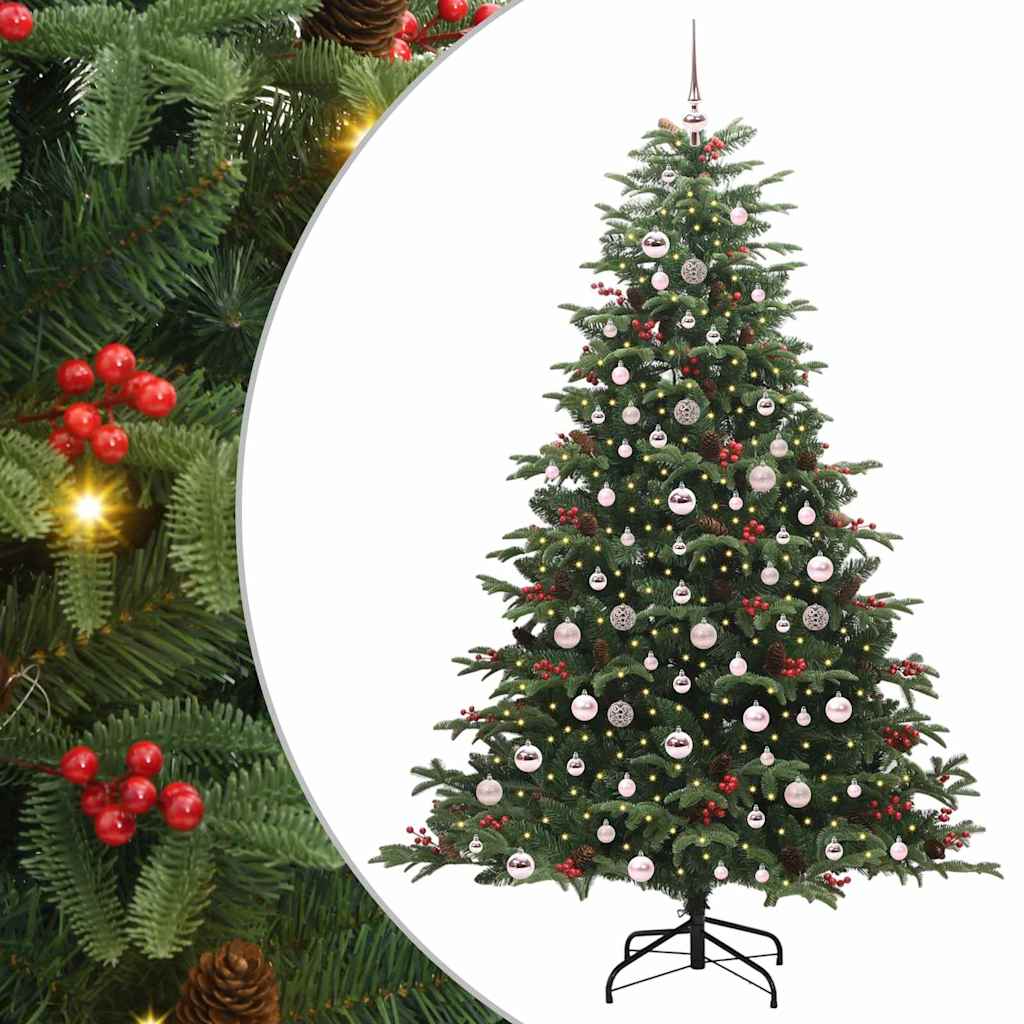 Artificial Christmas Tree with 300 LEDs with Stand Green 210 cm