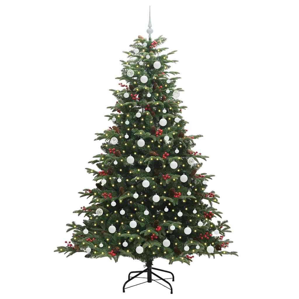 Artificial Christmas Tree with 300 LEDs with Stand Green 210 cm